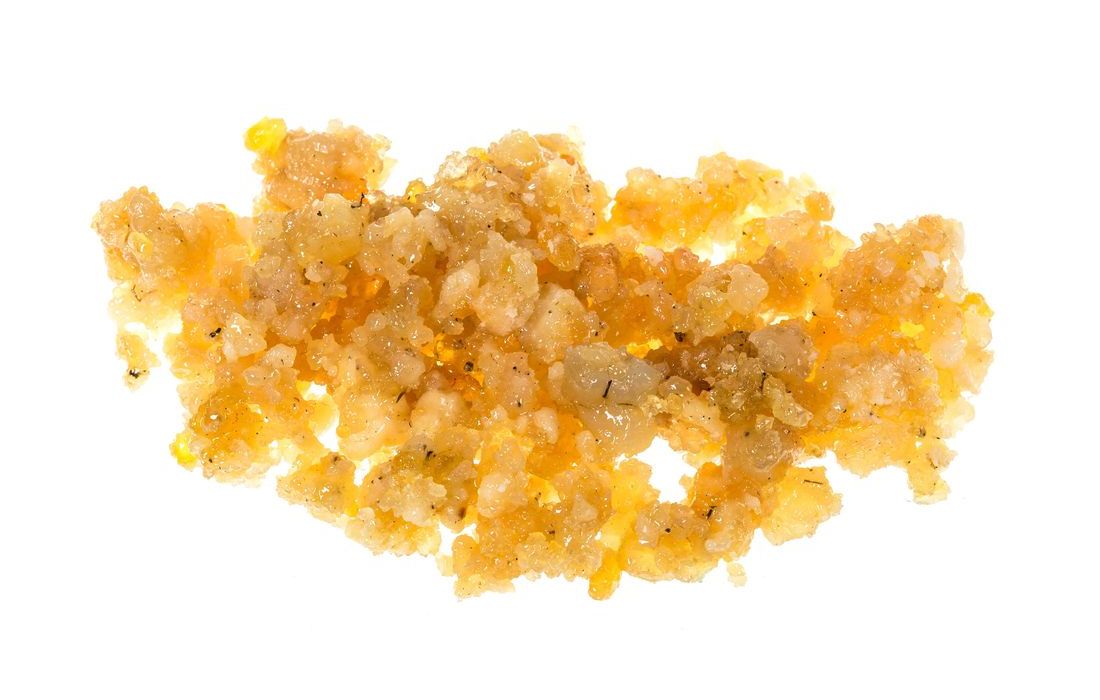 Tear-shaped dried galbanum resin, aromatic resinoid for the perfume industry